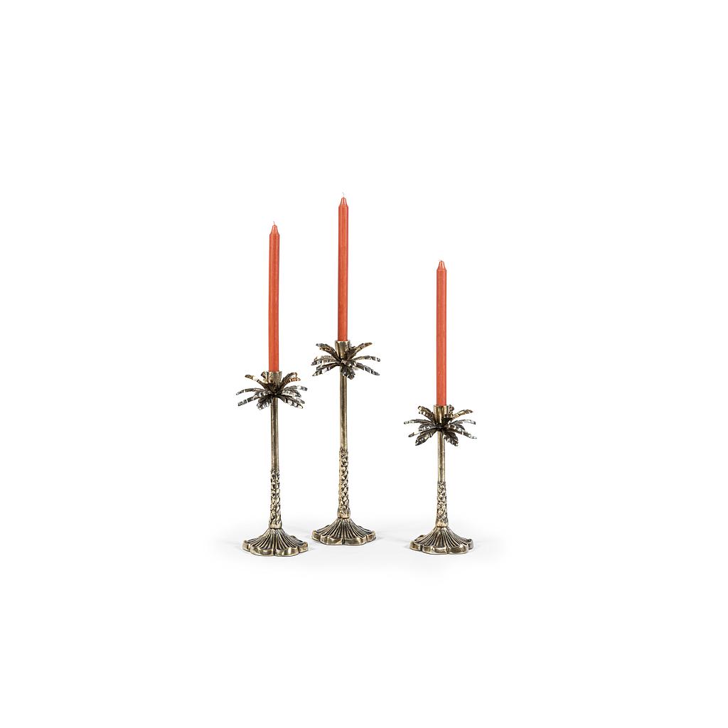 Palm table candle holder - metal - brass antique - medium 35cm - p/2/12