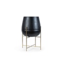 Planter on brass stand - metal - black + brass antique - Ø 50x85cm - p/1/1