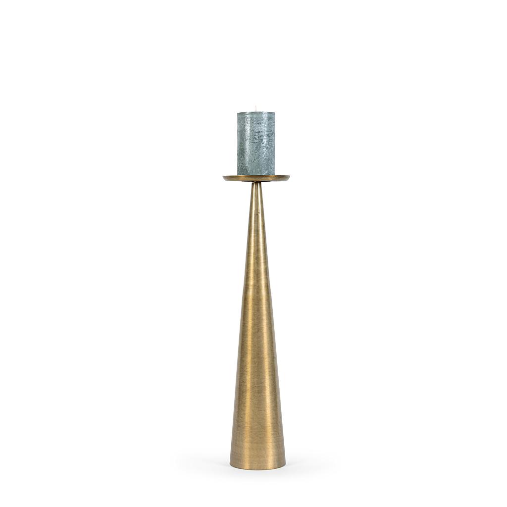 Candle holder matt - metal - brass antique - large Ø 19x82cm - p/4/4