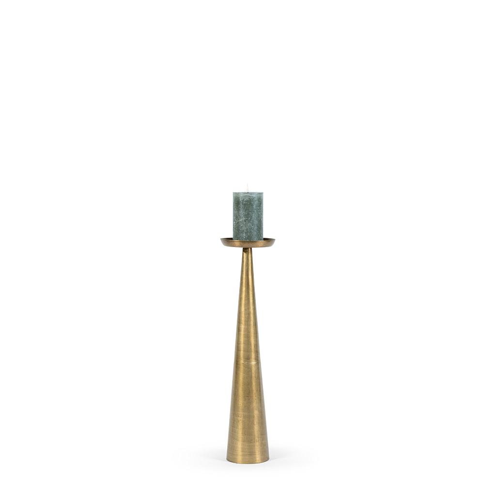 Candle holder matt - metal - brass antique - medium Ø 15,5x62,5cm - p/4/4