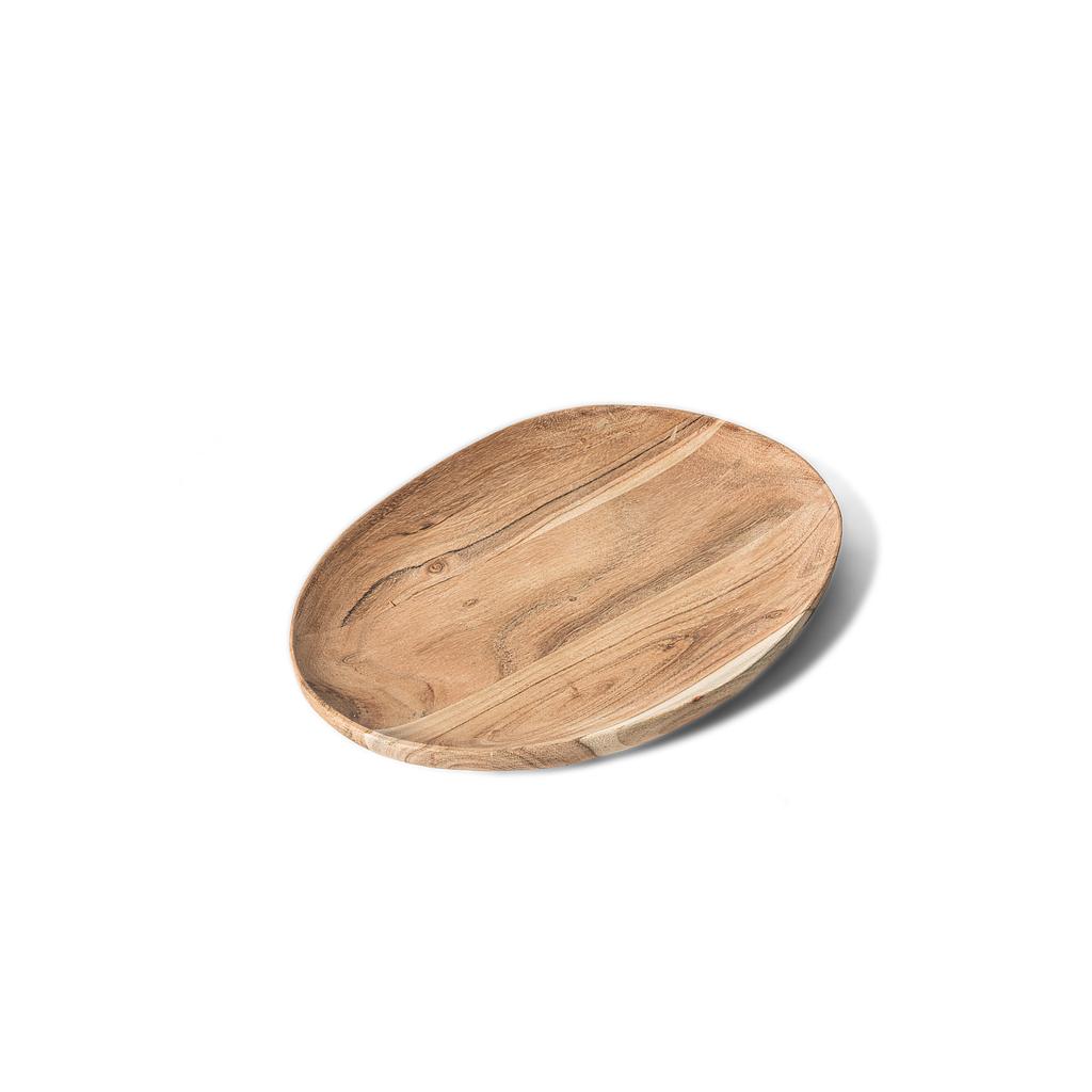 Bowl - wooden acacia - natural - medium 35x25x2,5cm - p/4/12
