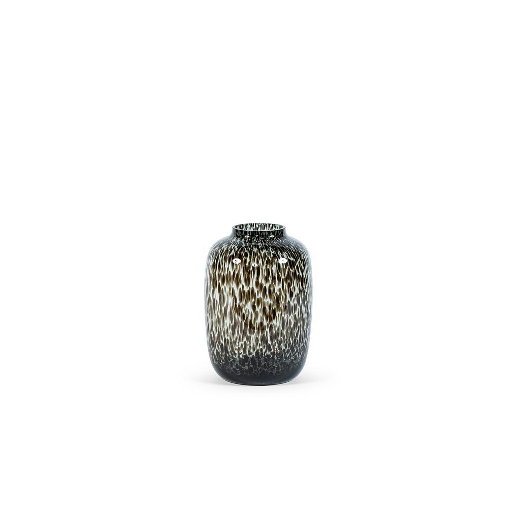 Bulb small spotted leopard - glass - smoke black - Ø 25x35cm - p/1/1