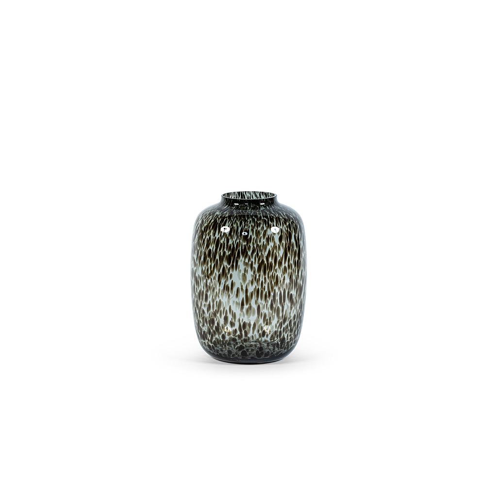 Bulb medium smoke black spotted - glass - smoke leopard - Ø 28,5x40cm - p/1/1