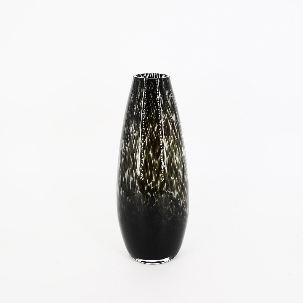 Teardrop vase - glass - smoke black spotted - big Ø 12x30cm - p/4/1