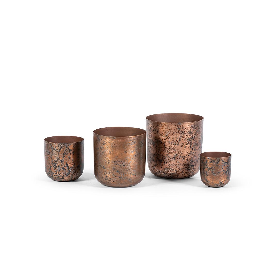 Planter - metal - copper oxidated - medium Ø 15x15cm - p/2/12