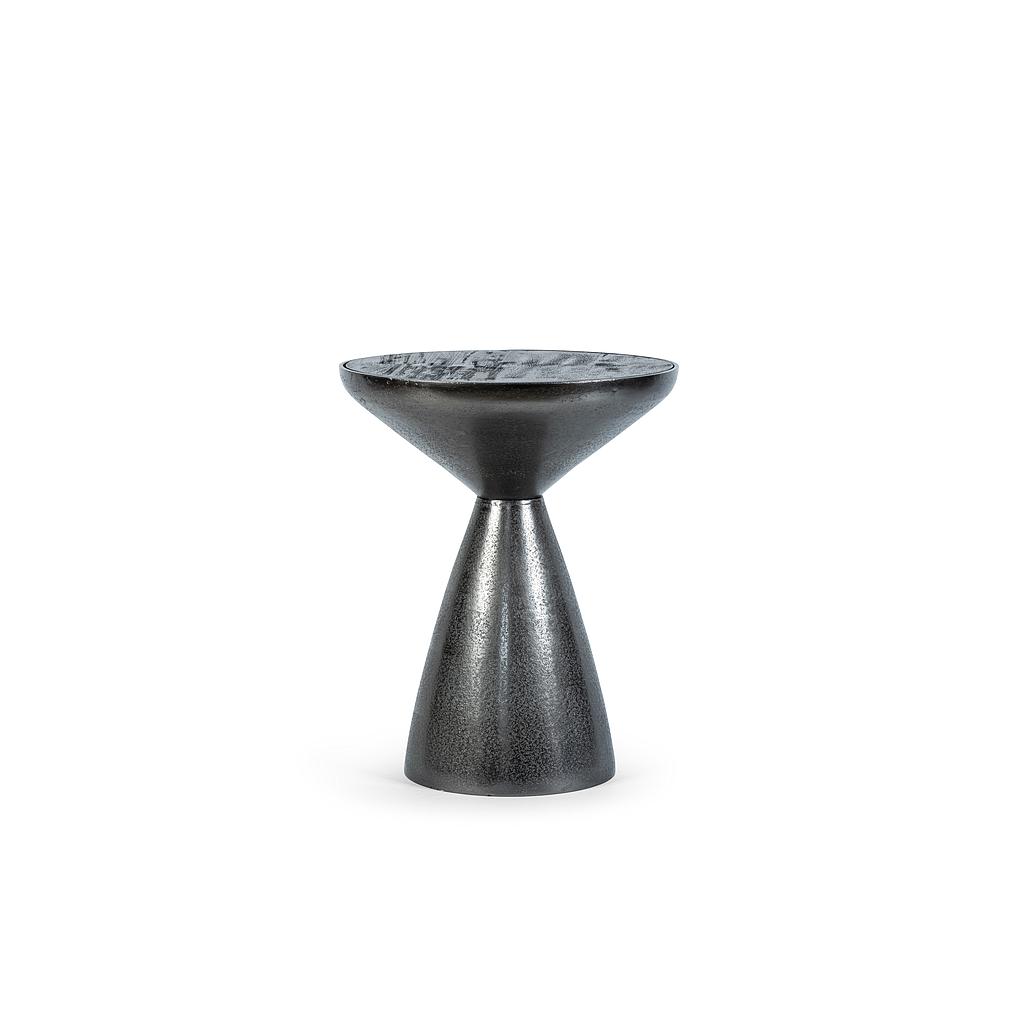 Coffee table bronze with matt black wooden top - wood & metal - bronze matt black - Ø 38x48cm - p/1/1