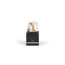 [SC14301] Amber brown glass vase with white spots and lava finish - Ø 15x14cm - 2 - int. cot. - p/2/1 (1 Fleur de Lotus)