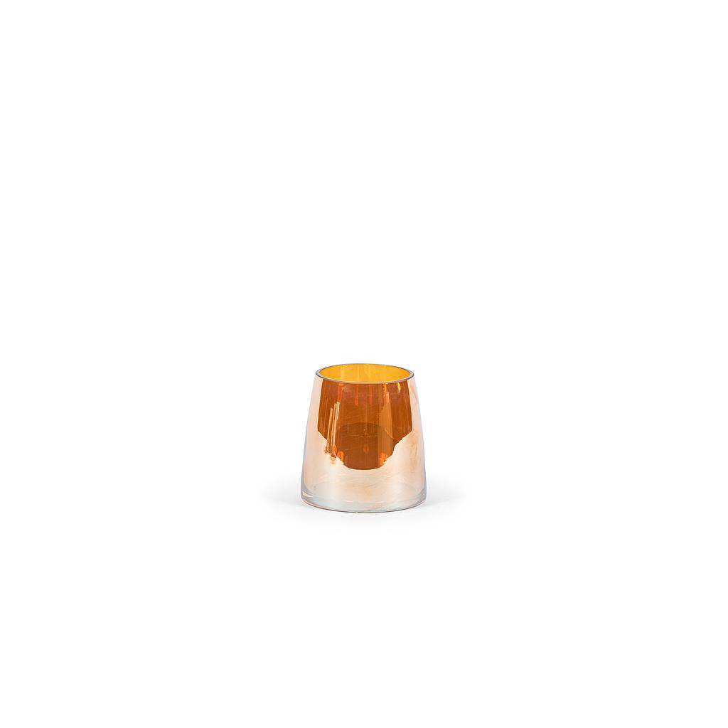 Conical vase - glass - amber luster - Ø 12x12cm - p/4/1