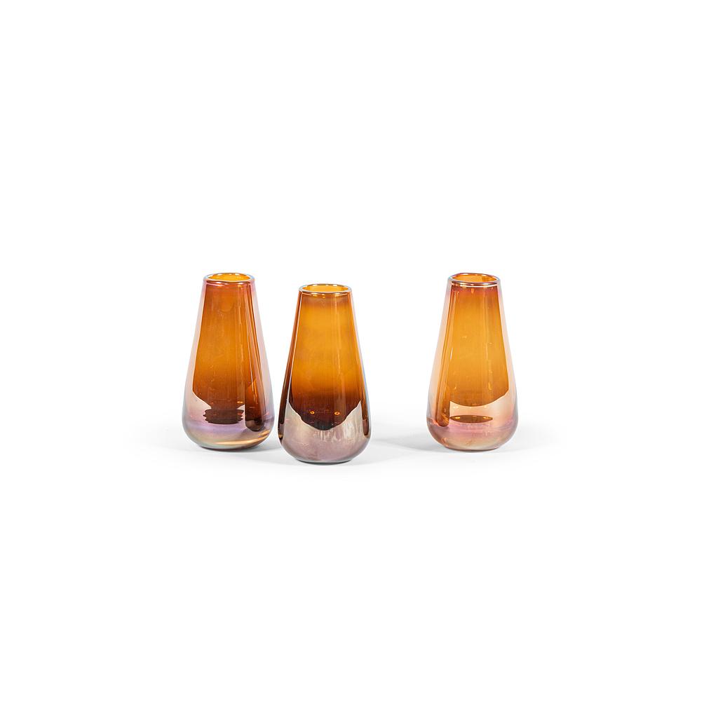 Vase - glass - amber luster - Ø 7,5x13,5cm - p/6/1
