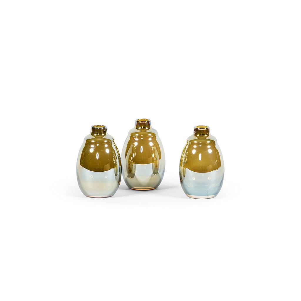 Soliflower - glass - olive luster - Ø 9,5x14,5cm - p/6/1
