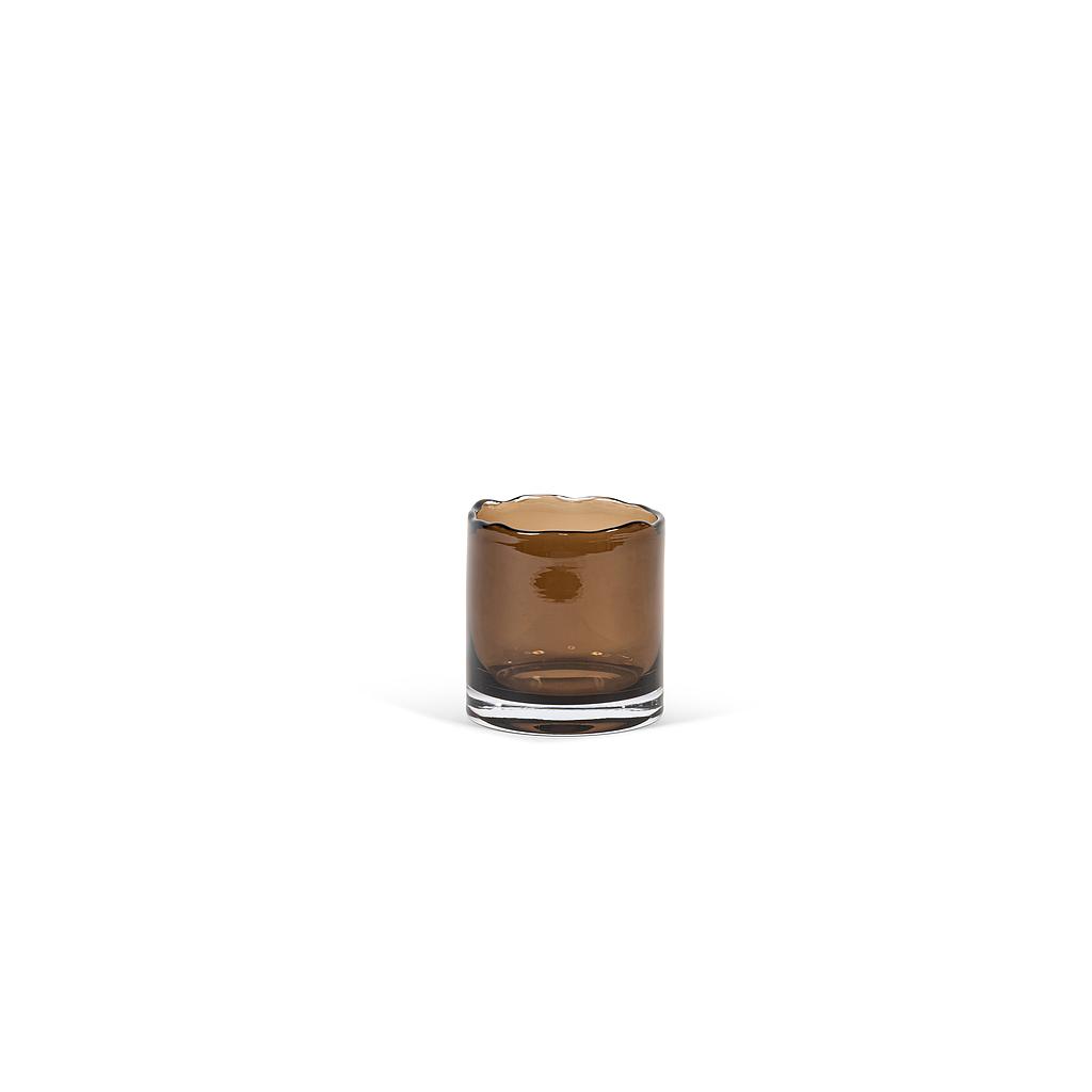 Vase organic rim - glass - moccha - Ø 12x12cm - p/4/1