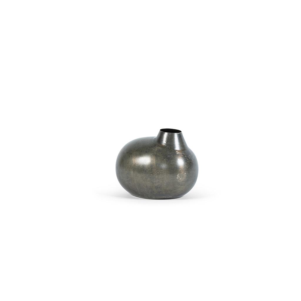 Organic vase - metal - antique nickel - 12x10x10cm - p/1/36