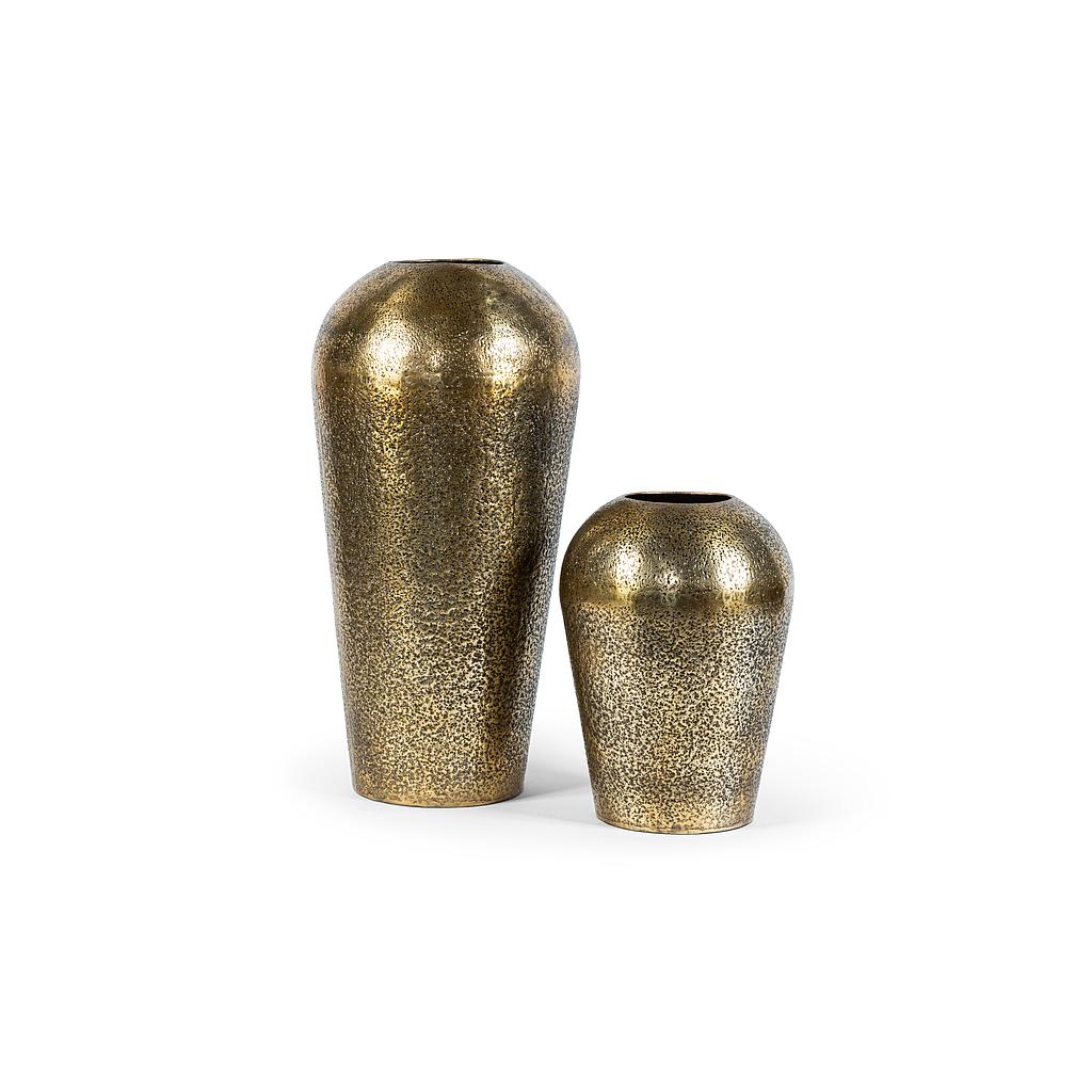 Textured planter - metal - antique gold - small Ø 30x52cm - p/1/1