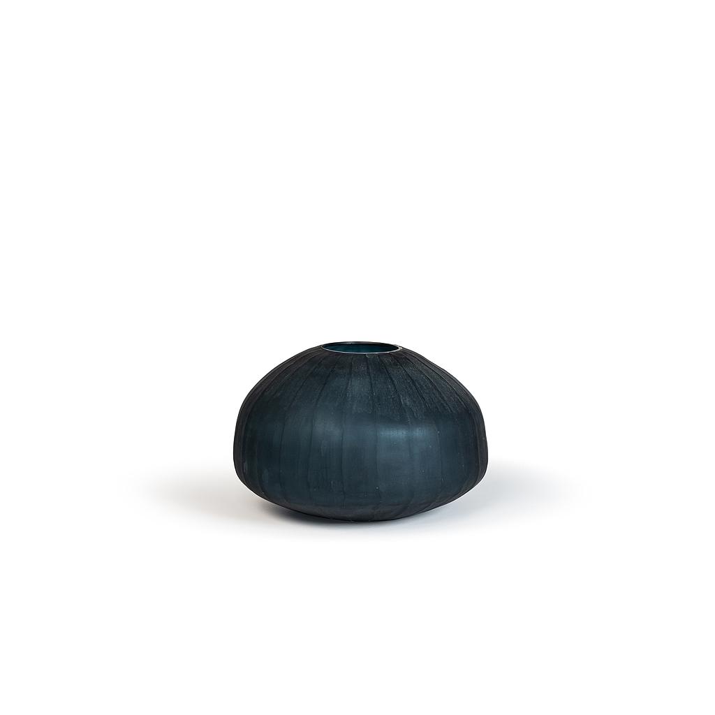 Papaver vase vertical cut - glass - bluegrey stone - Ø 45x30cm - p/1