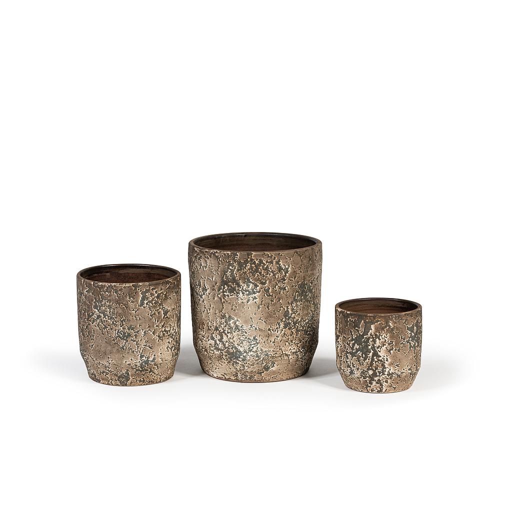 Flowerpot - terracotta - green/grey - Ø20 x 20cm - p/2
