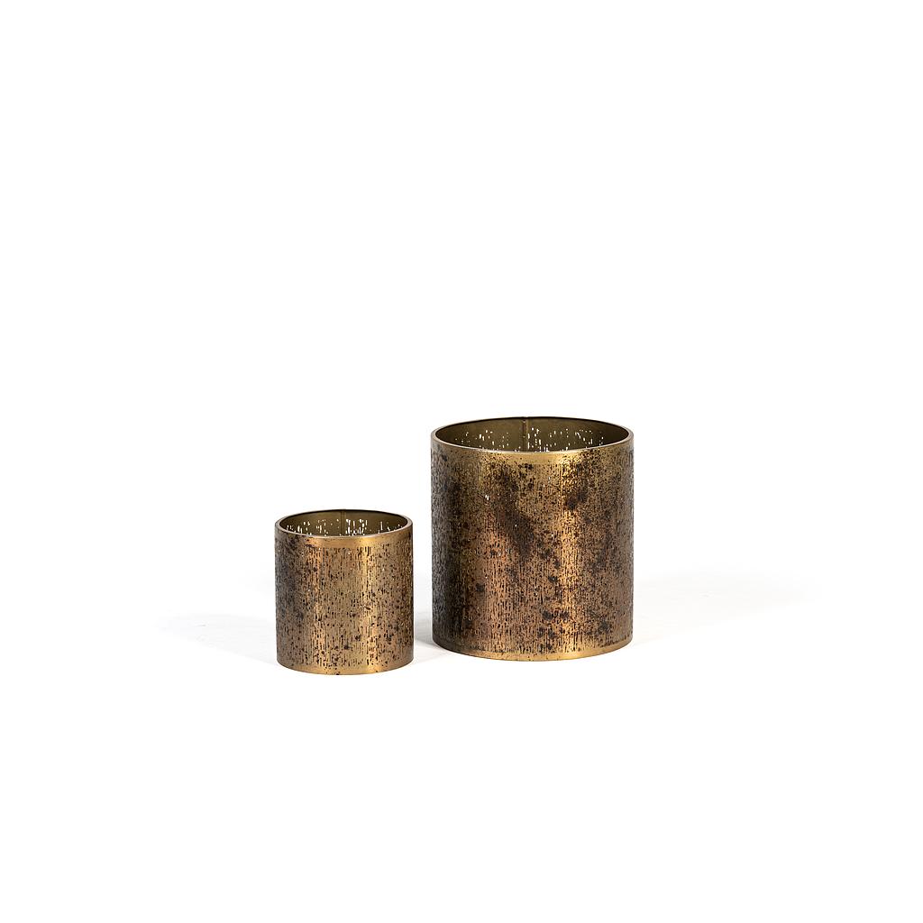 Set of 2 hurricanes - * - brass patina - Ø15 x 15cm / Ø23x 22.5 cm - p/1/8