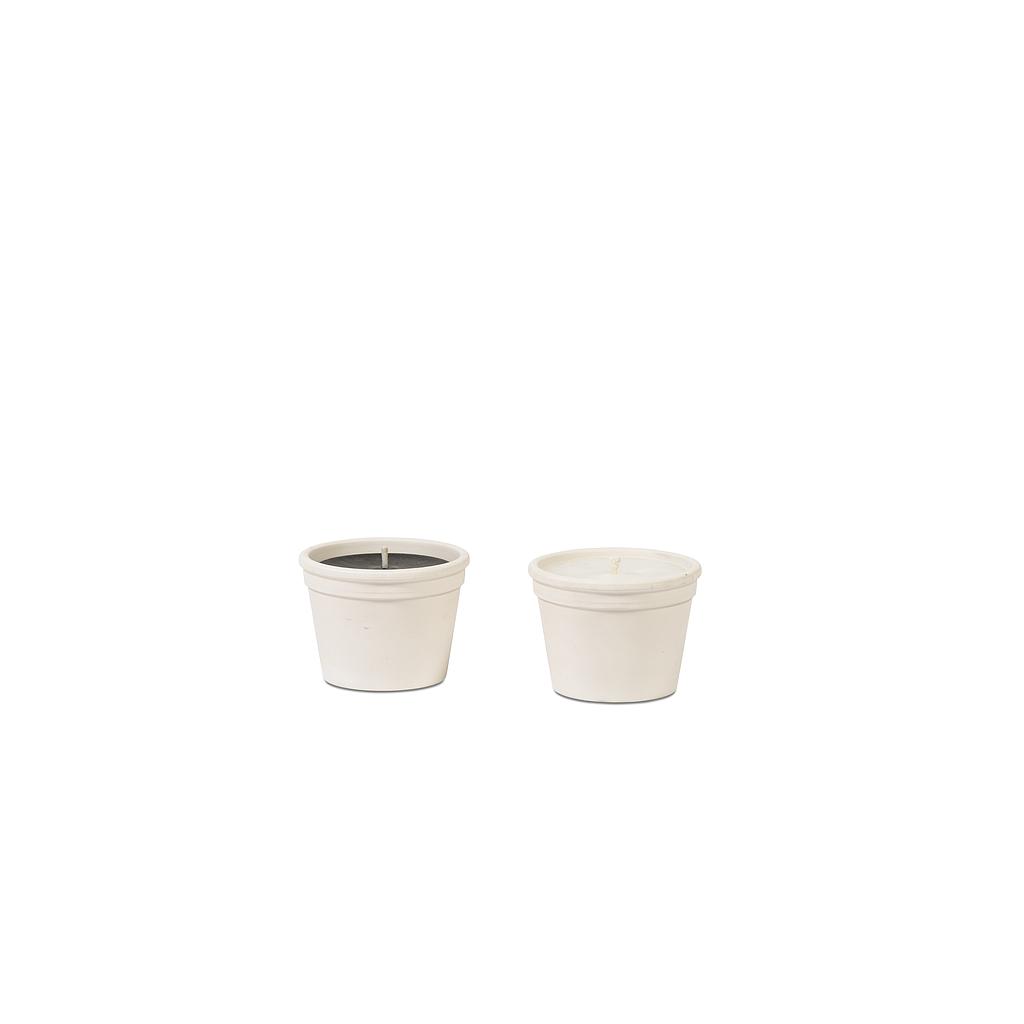 White terracotta pot - Ø 8 x 10 cm - 1 - ext. cot. - p/12