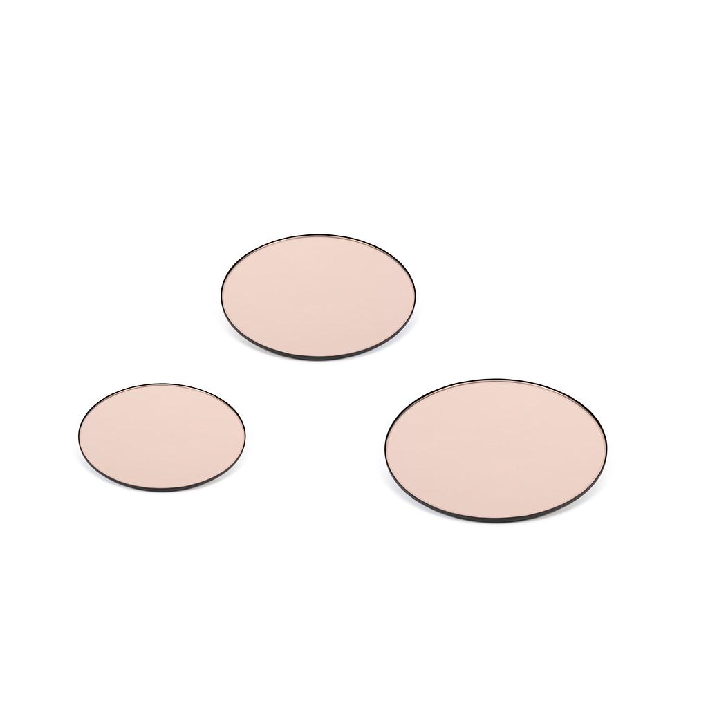 Mirror - glass - black matt with bronze glass - medium Ø 35x2cm - p/1/4