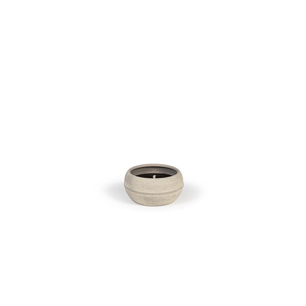 Grey aged terracotta outdoor bowl candle - Ø 24x13cm - 1 - ext. cot. - p /4/1