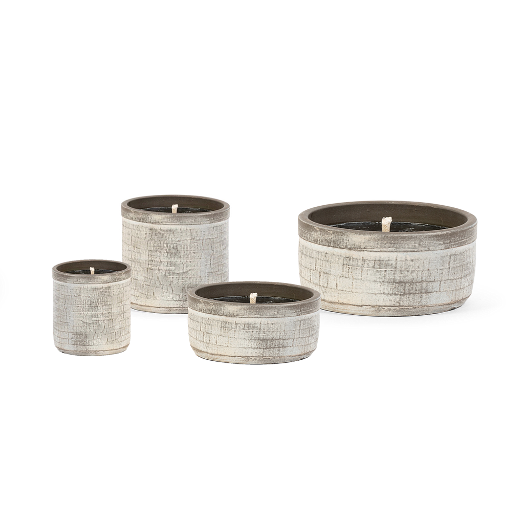 Terracotta outdoor bowl choco aged Ø 30x14cm, 1 Wick outdoor candle, p2/1