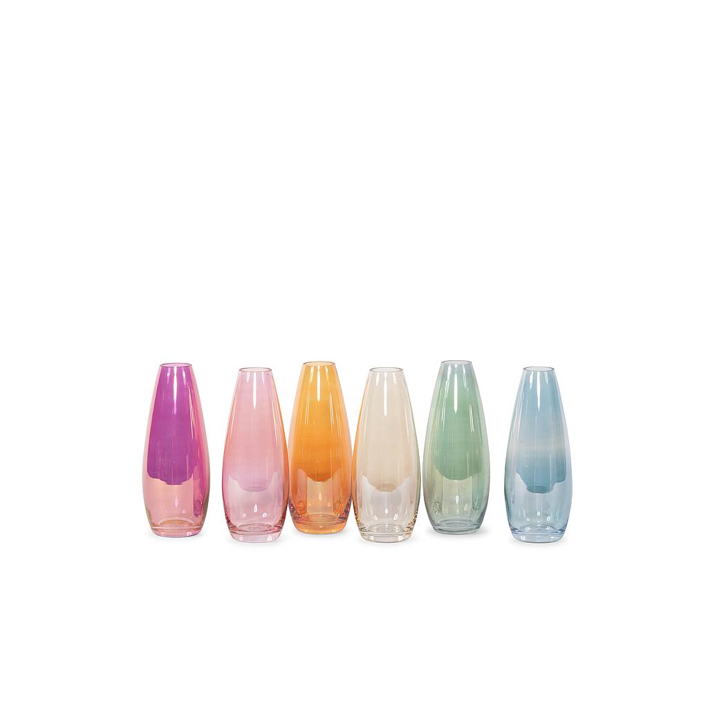 Luster teardrop vase - glass - blue, green, orange, red, amber, pearl - large Ø 12 x 30 - p/4/1