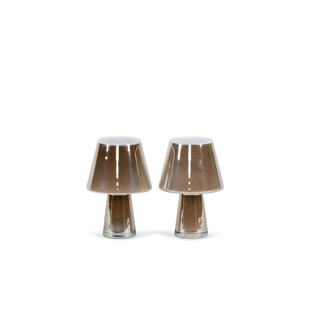 Lampadaire - glass - beige luster - Ø 17 x 25cm - p/2/1