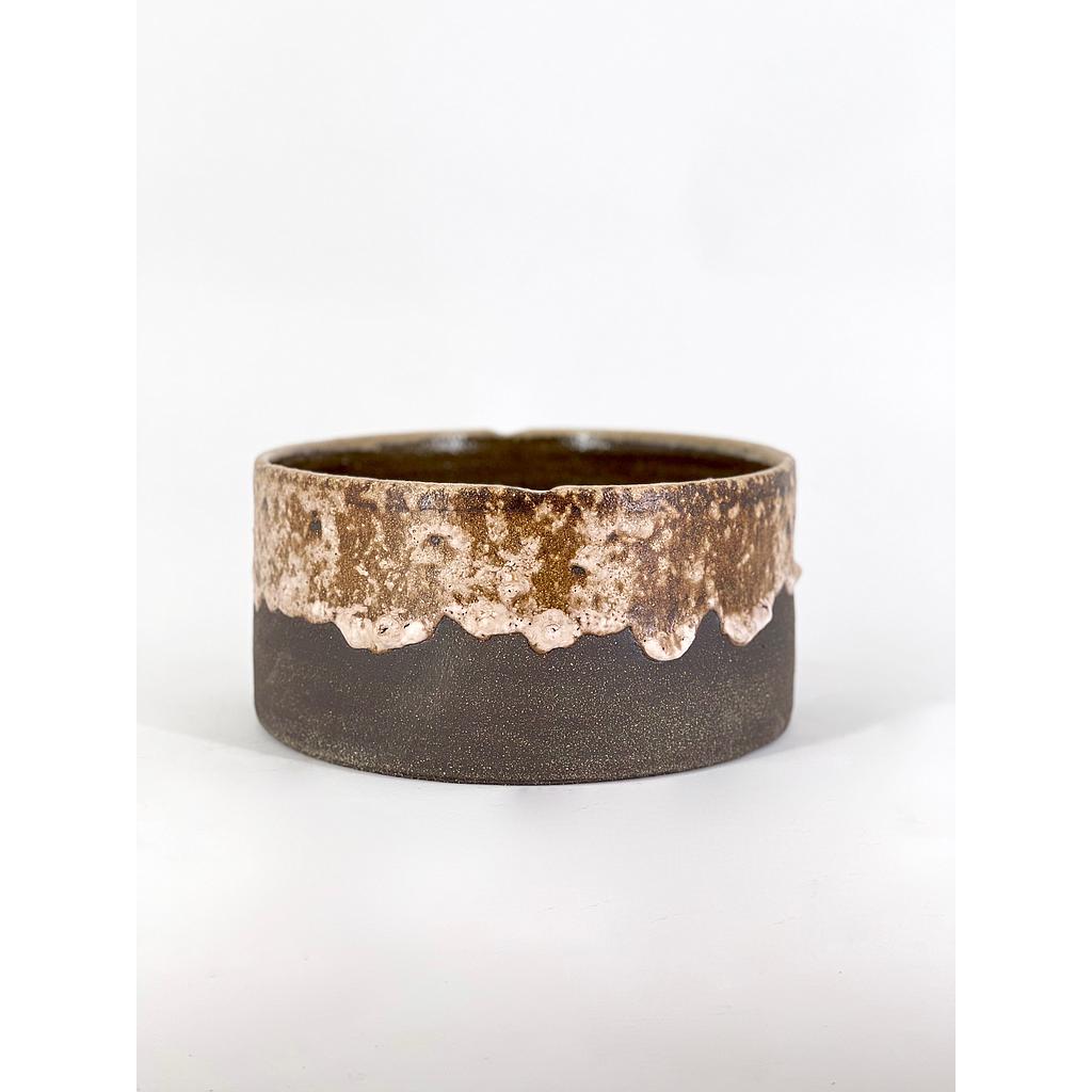 Bowl rustic organic glazed border - terracotta - brown - Ø24 x 12cm - p/4
