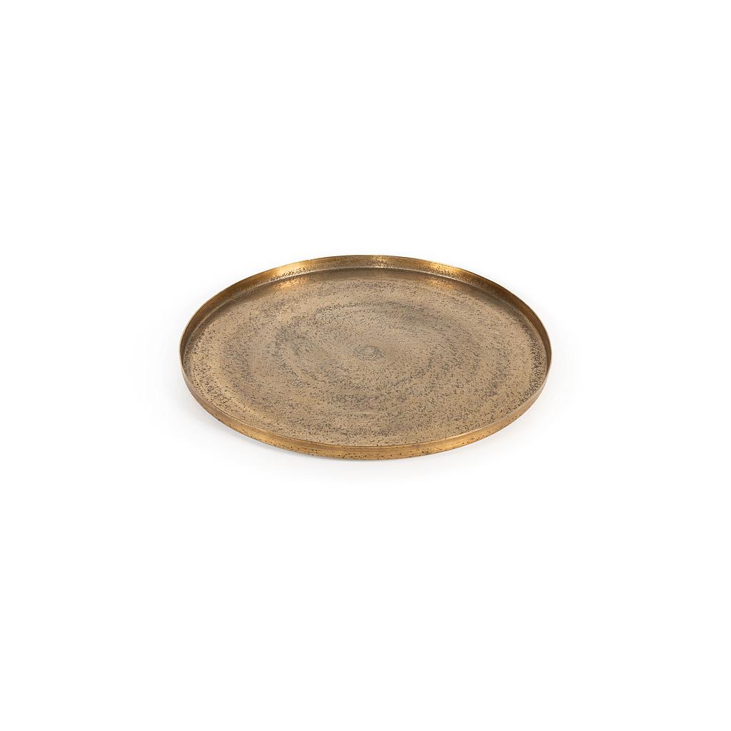 Plate sand texture - metal - antique gold - XL Ø 47 X 2.5cm - p/1/6