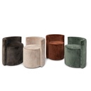 One seat - velvet - old beige, old green, old rust, dark grey - Ø50x60cm - p/1