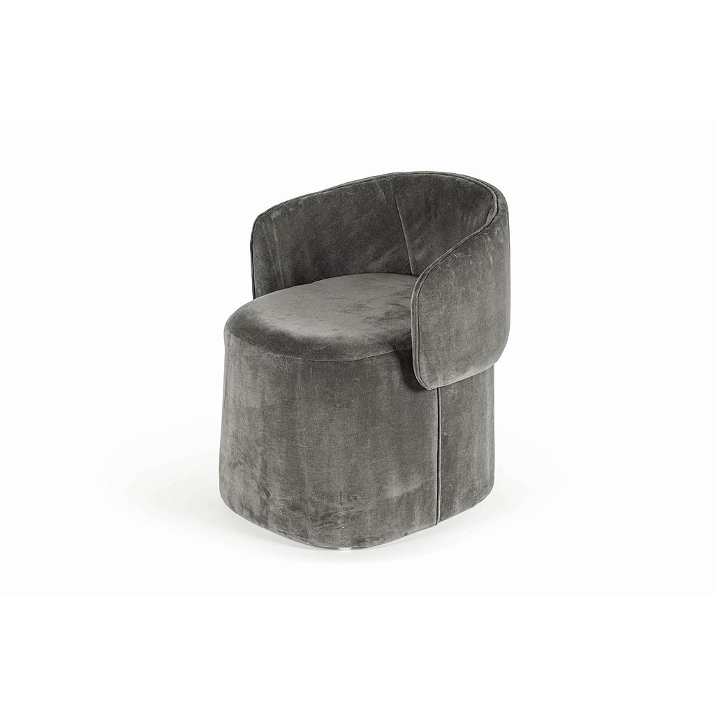 Flip flap seater - velvet - dark grey - 56x49x64cm - p/1