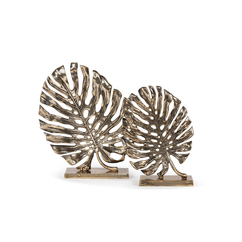 Leaf sculpture  large - metal - antique gold - 47x40cm - p/1/4