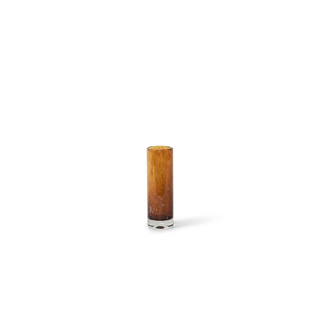 Cylindrical vase - glass - cognac - Ø6.5x 20cm - p/6