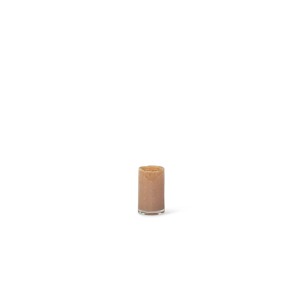Cylindrical votive - glass - honey - Ø7 x 12cm - p/6