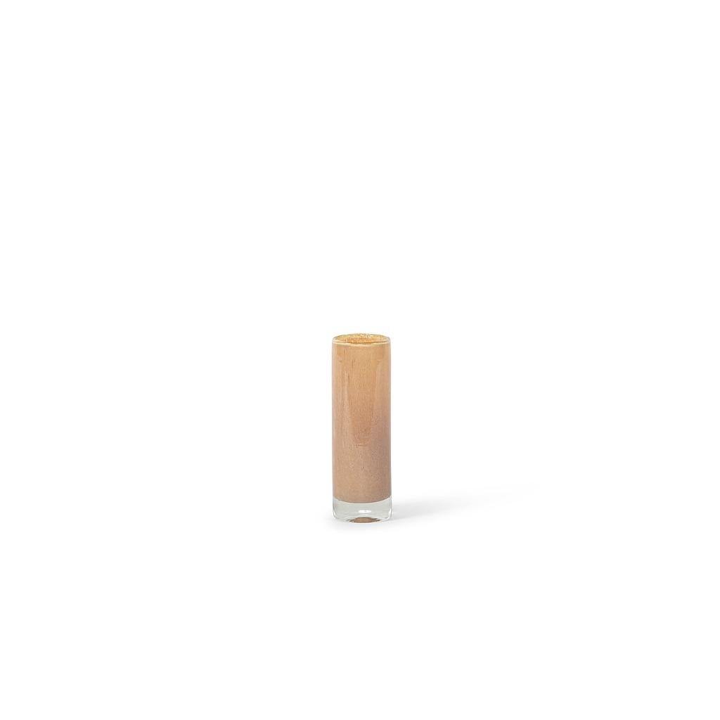 Cylindrical vase - glass - honey - Ø6.5 x 20cm - p/6