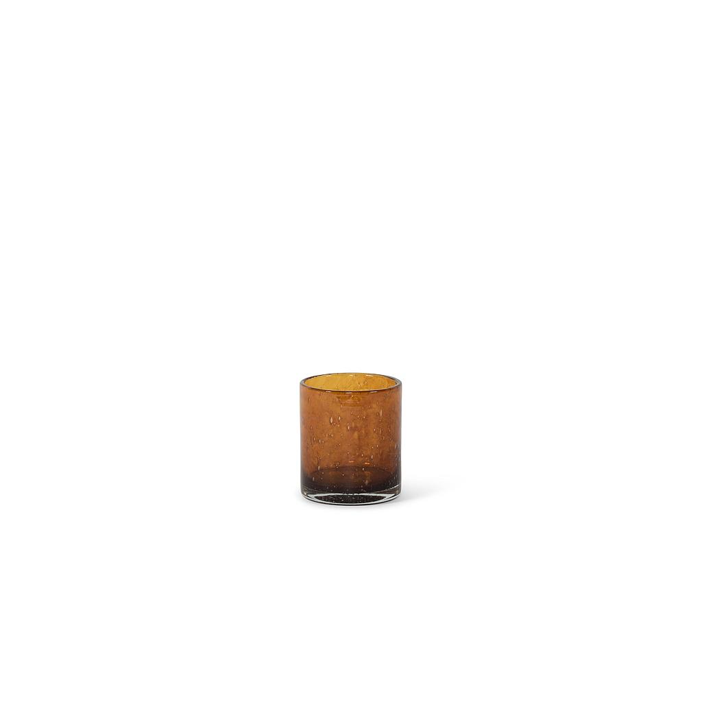 Thick votive cylinder - glass - cognac - Ø 11 x 12cm - p/6