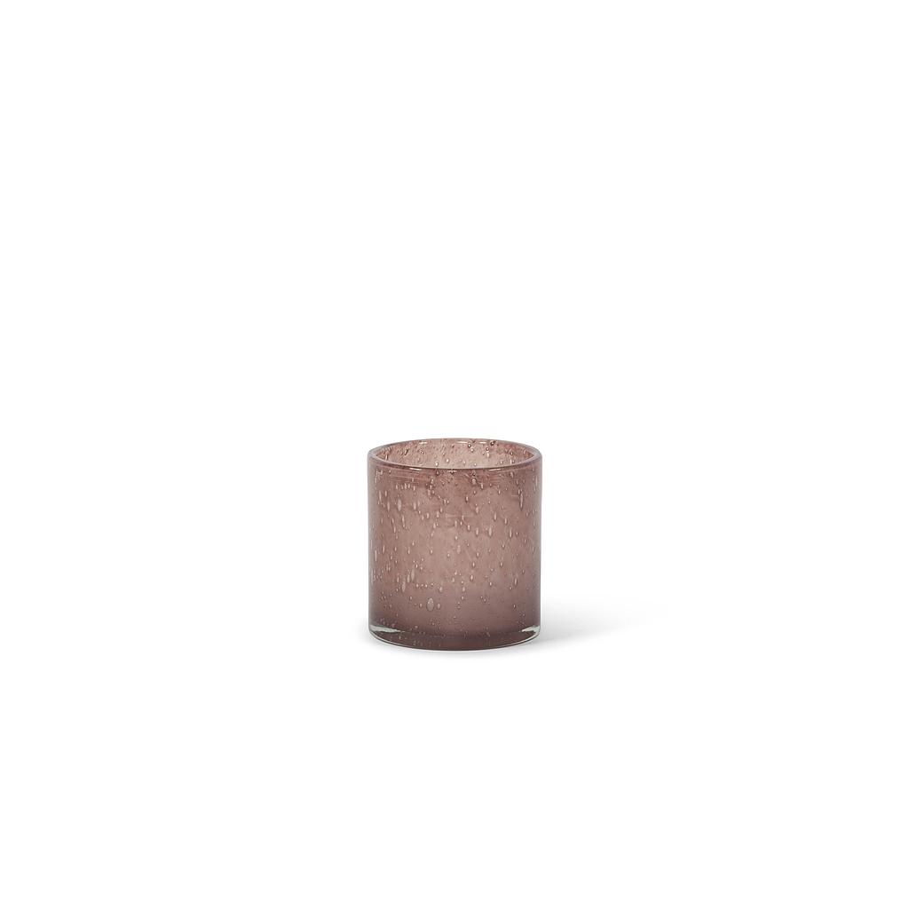 Thick votive cylinder - glass - old pink - Ø14 x 15cm - p/4
