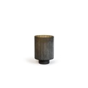 Hurricane flat vertical cut stone finish - glass - smoke - small Ø24 x30cm - p/1 