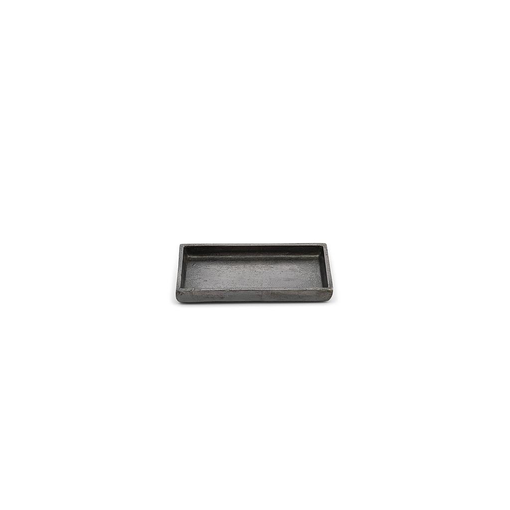 Base for wall candle - aluminium - black nickle - small 16 x 8 x 2cm - p/4/8
