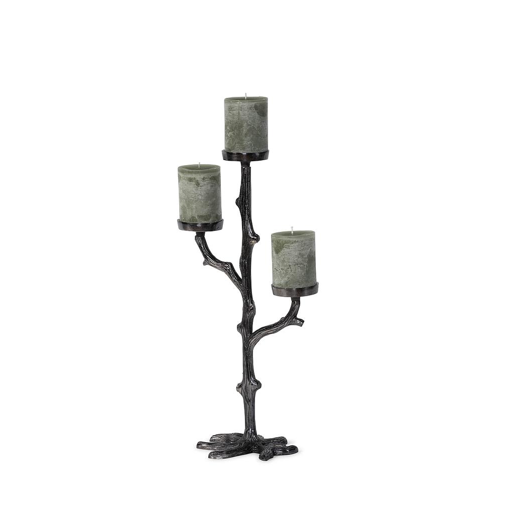 Branch candle holder for 3 x Ø7 - metal - black nickle - Ø28 x 60cm - p/1/1