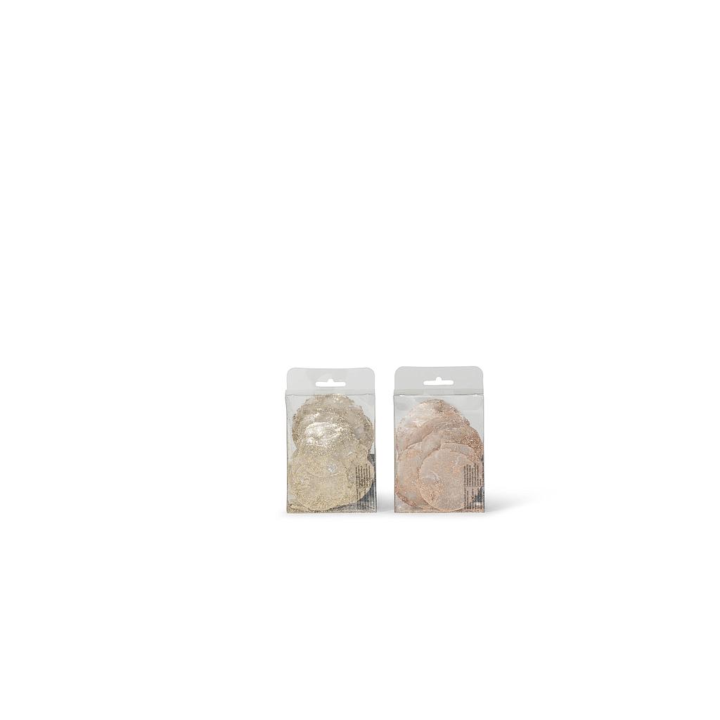 Decorative shells 5/10 cm - copper / white gold - 500 ml - p/6