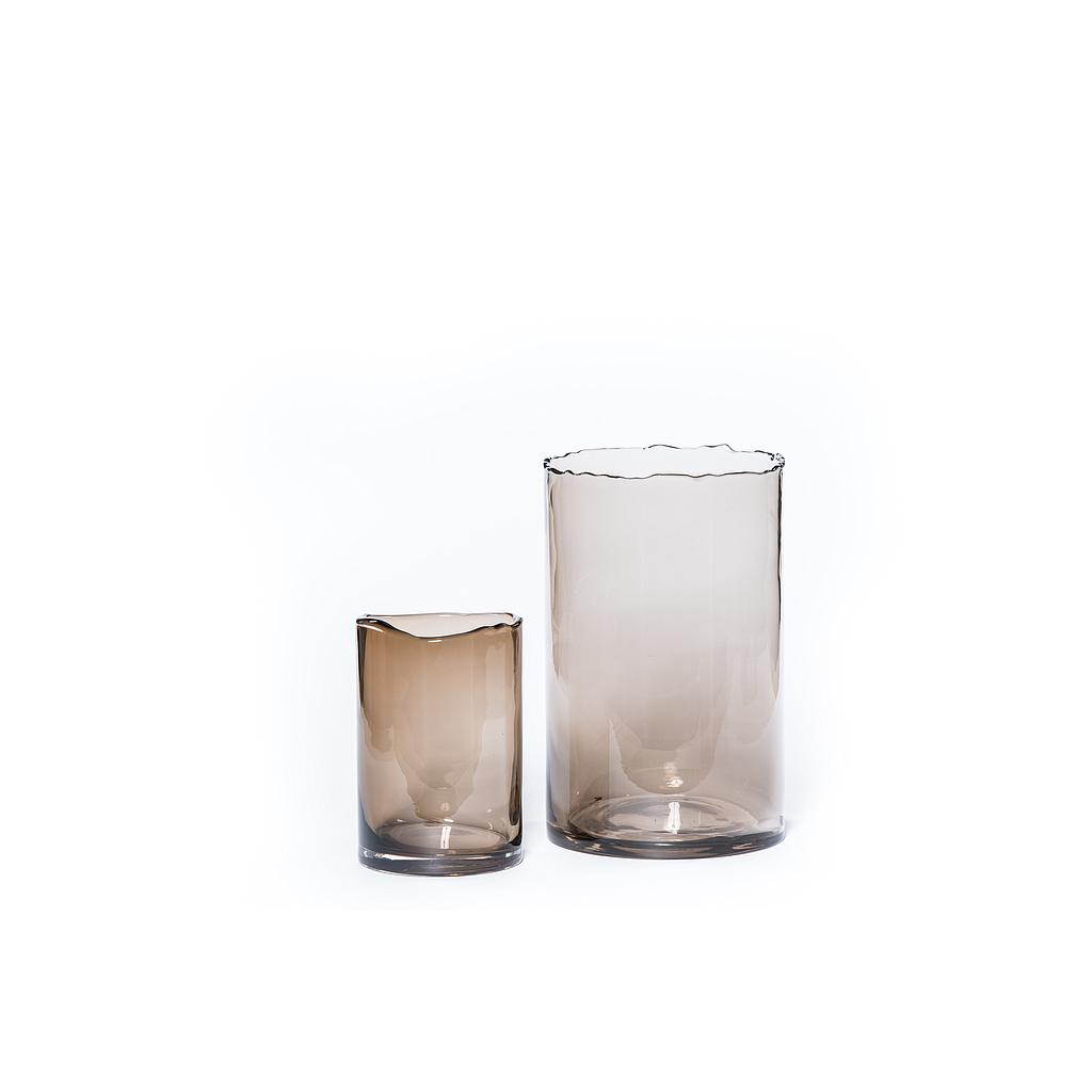 Hurricane organic rim - glass - mocha - small Ø 15 x 24cm - p/2/1