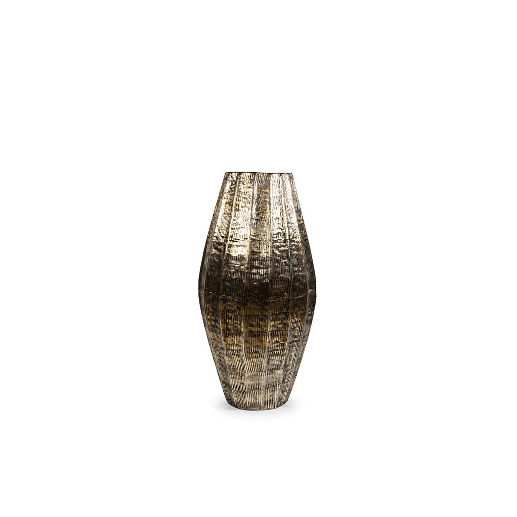 Vertical ribbed planter small - aluminium - antique gold - Ø38 x 75cm - p 1/1