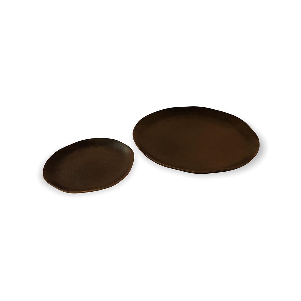 Organic tray - metal - copper antique - Ø24x2cm - p 1/10