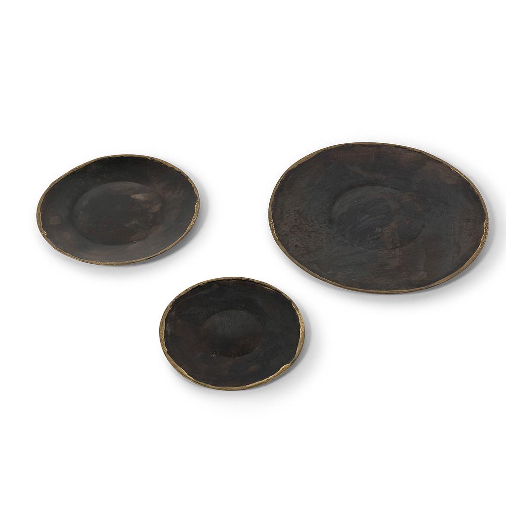 Candle plate - metal - old silver - small Ø10,5cm - p/6/108