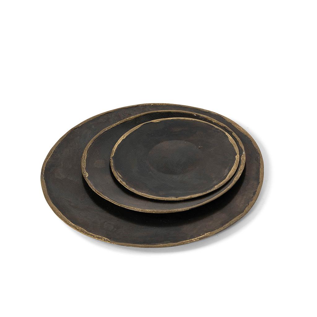 Candle plate - metal - vintage copper - small Ø10,5cm - p/6/108