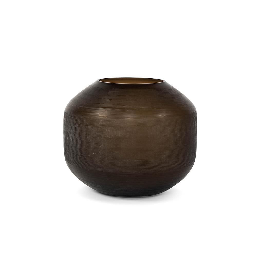 Vase jali handcut - glass - smoke - Ø38x33cm - p/1/1