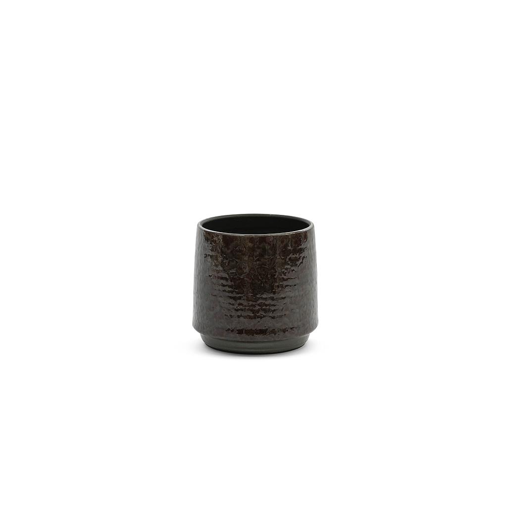 Flowerpot spotted - terracotta - green glazed - Ø20x20 - p/2
