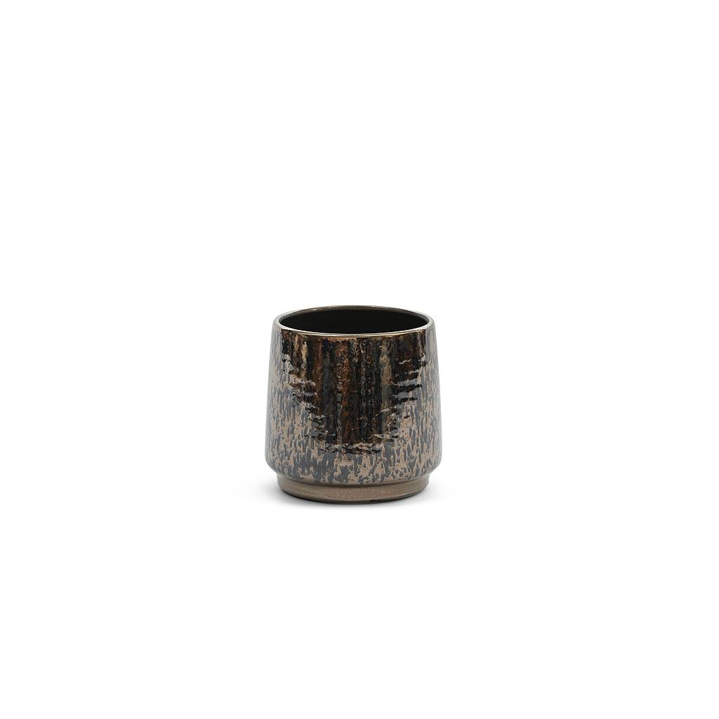 Flowerpot spotted - terracotta - platinum glazed - Ø20x20 - p/2
