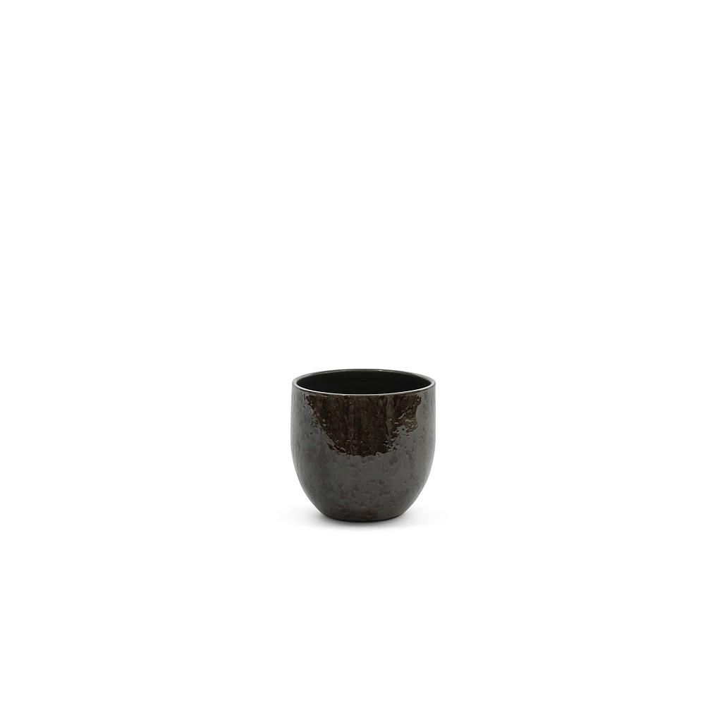 Flowerpot spotted - terracotta - green glazed - Ø17x17cm - p/4