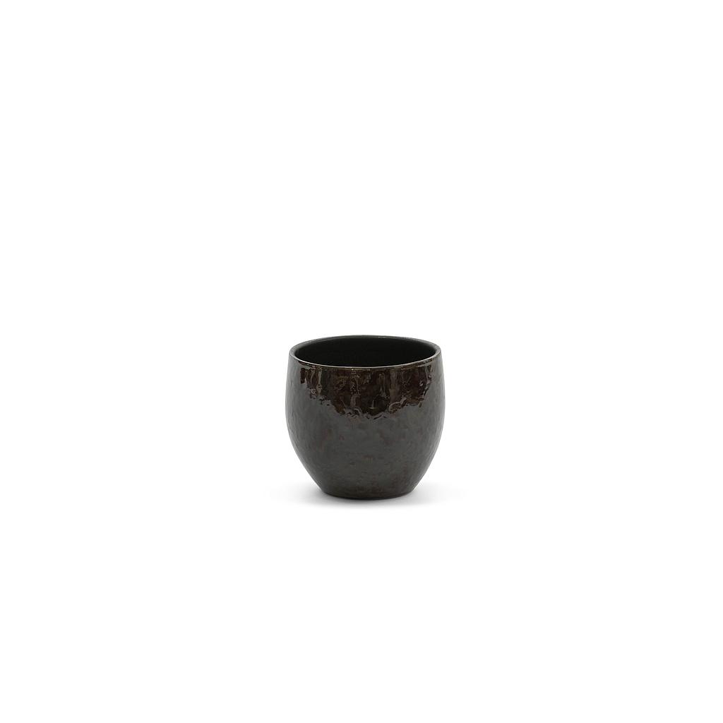 Flowerpot spotted - terracotta - green glazed - Ø20x20cm - p/2